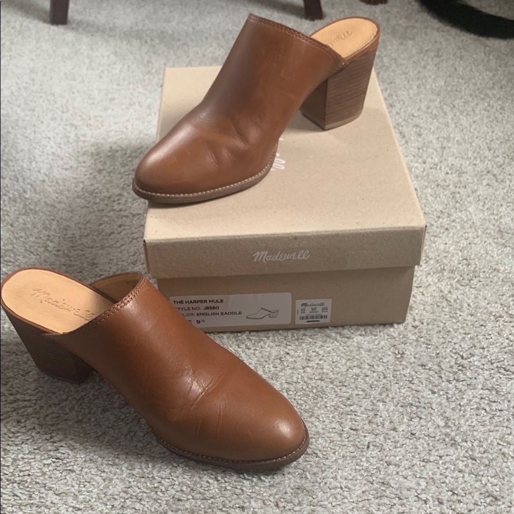Madewell Women's Brown Leather Mules